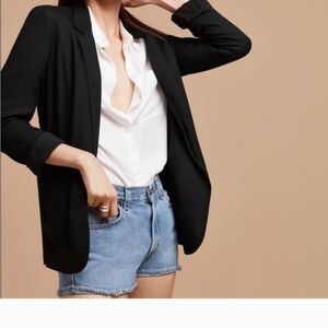 2/$20 Talula Kent Soft Rayon Light Blazer Size 10 Black Euc